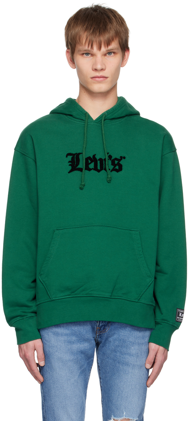 Levi's Men's Relaxed Fit Graphic Logo Hoodie Sweatshirt In Green
