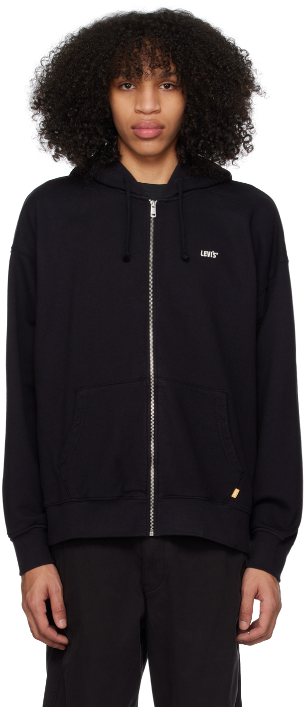 Levi's: Black Zip Hoodie | SSENSE