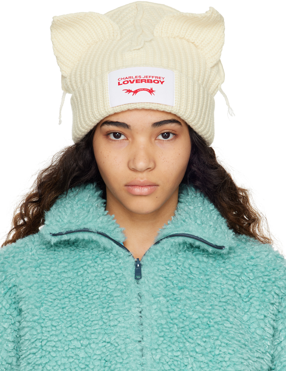Charles Jeffrey Loverboy Off-white Chunky Ears Beanie