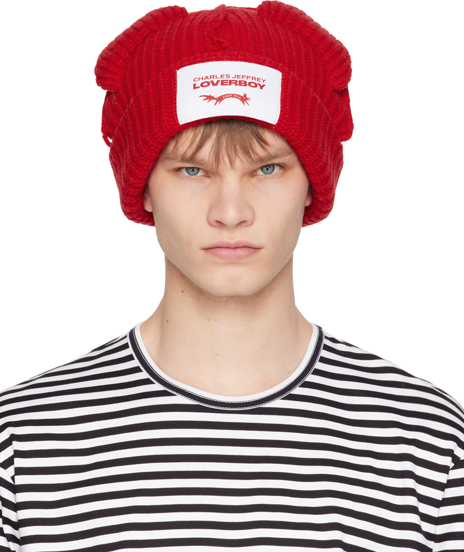 Charles Jeffrey Loverboy Red Chunky Ears Beanie | ModeSens