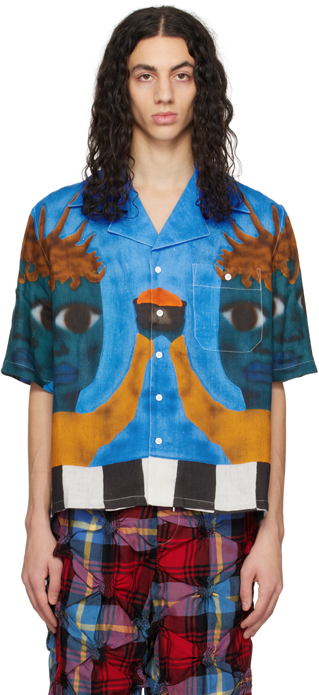 Charles Jeffrey Loverboy Hawaiian Shirt In Blue | ModeSens