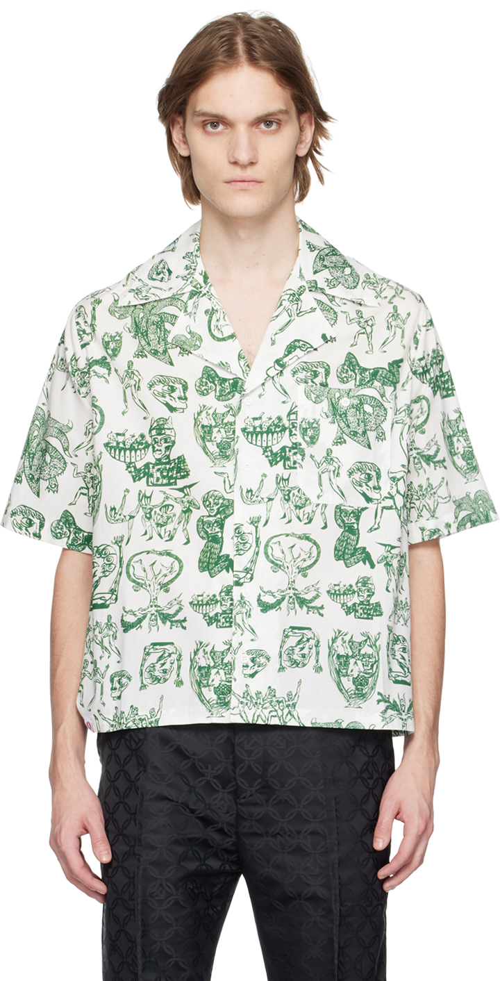 Charles Jeffrey Loverboy: Green Oversized Shirt | SSENSE Canada