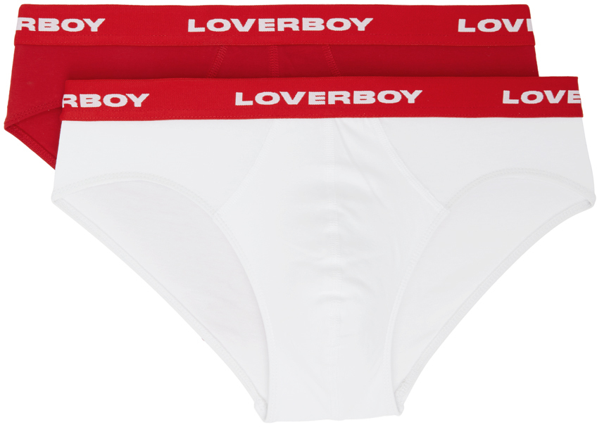 Charles Jeffrey Loverboy Two-Pack White & Red Briefs