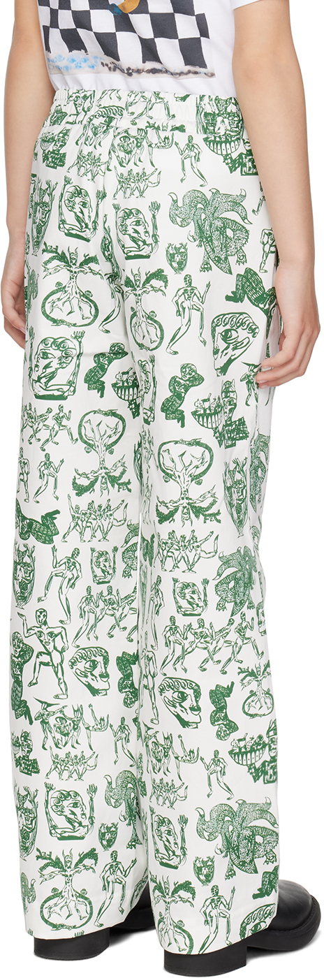 Charles Jeffrey Loverboy Ssense Exclusive Kids Green Trousers In Medallion