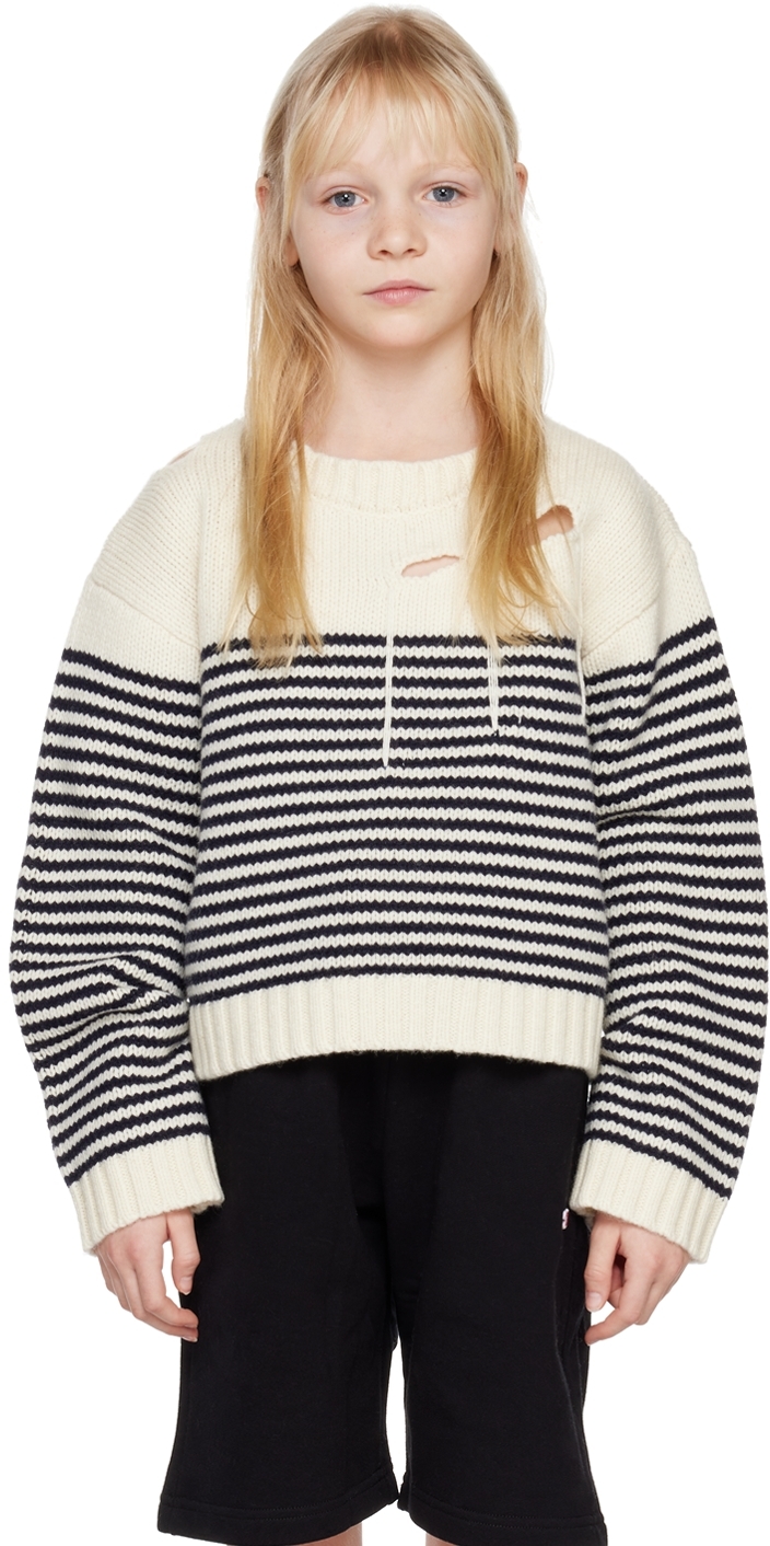 Charles Jeffrey Loverboy Ssense Exclusive Kids Off-white Stripe Sweater