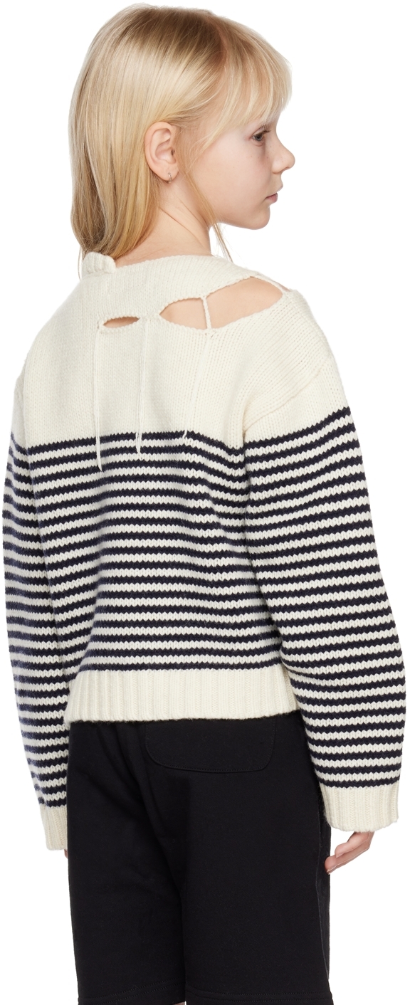 Charles Jeffrey Loverboy Ssense Exclusive Kids Off-white Stripe Sweater In Stripe