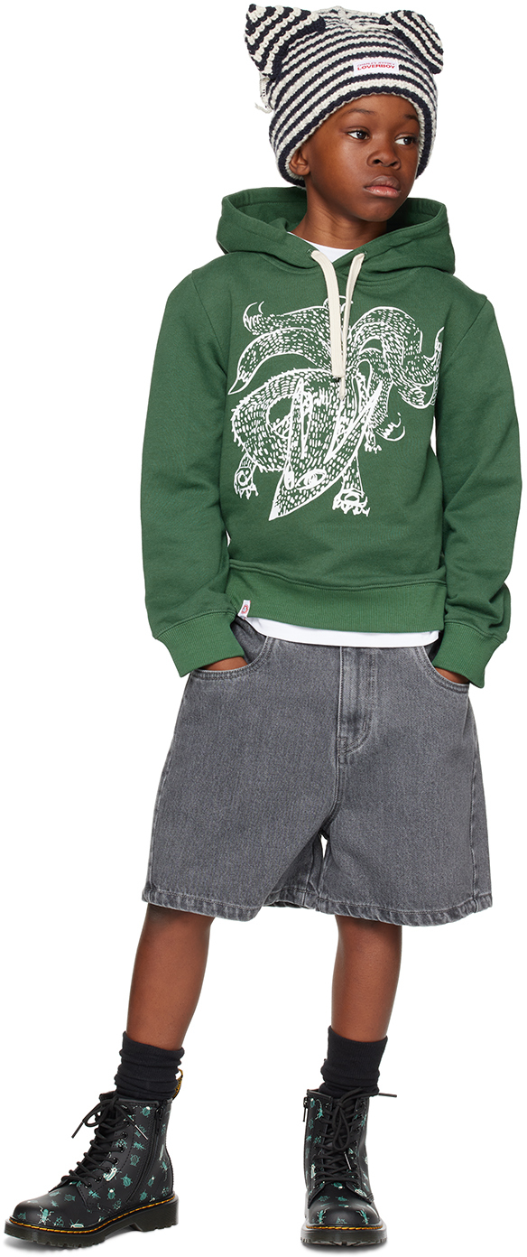 Charles Jeffrey Loverboy Ssense Exclusive Kids Green Lost Boys Hoodie In Forest Green