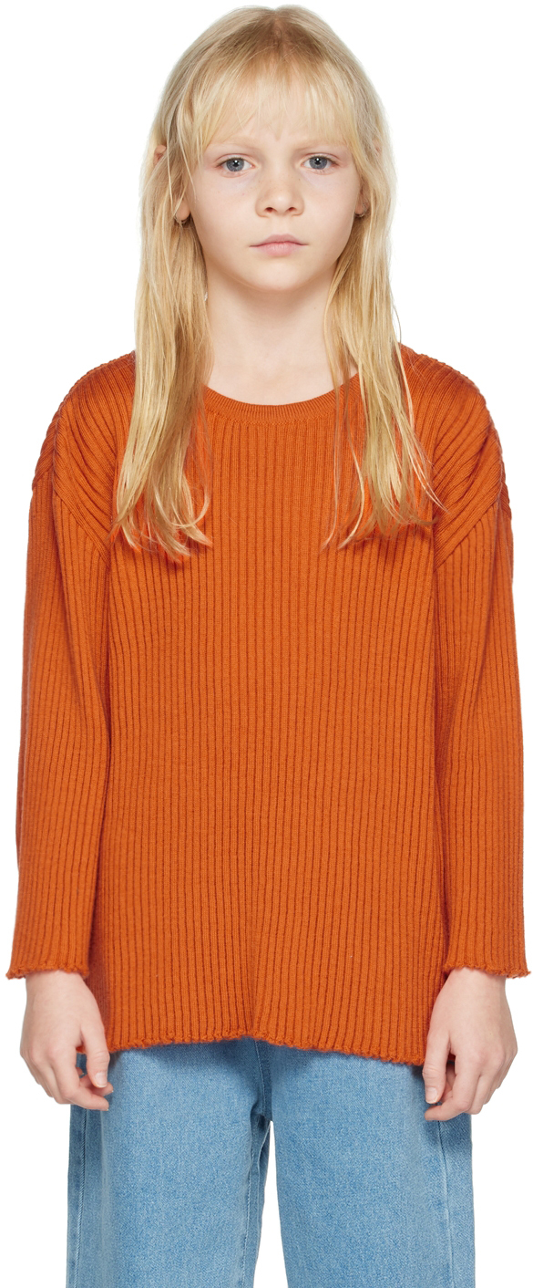 M.a+ Kids Orange Crewneck Sweater