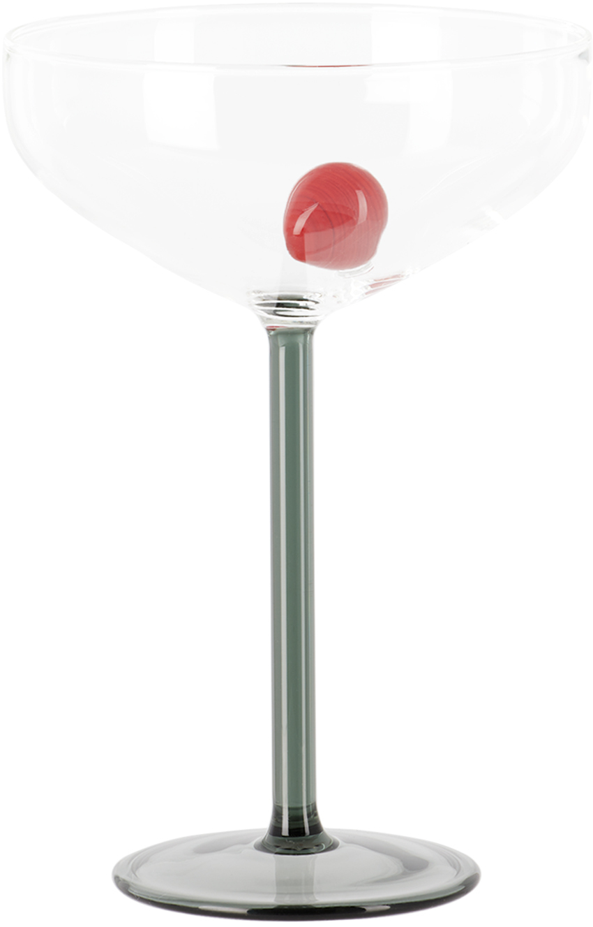 Maison Balzac Clear Martini Glass In Smoke/clear/red