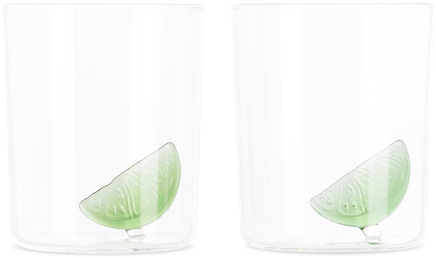 Shop Maison Balzac Gin & Tonic Tumbler Set In Clear/green