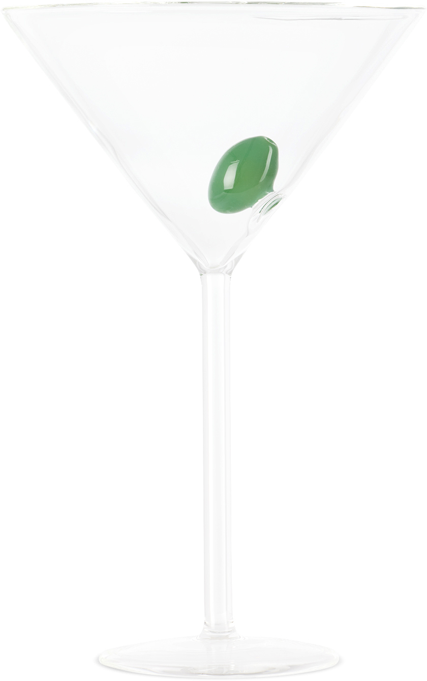 Maison Balzac Transparent Martini Glass In Clear/green