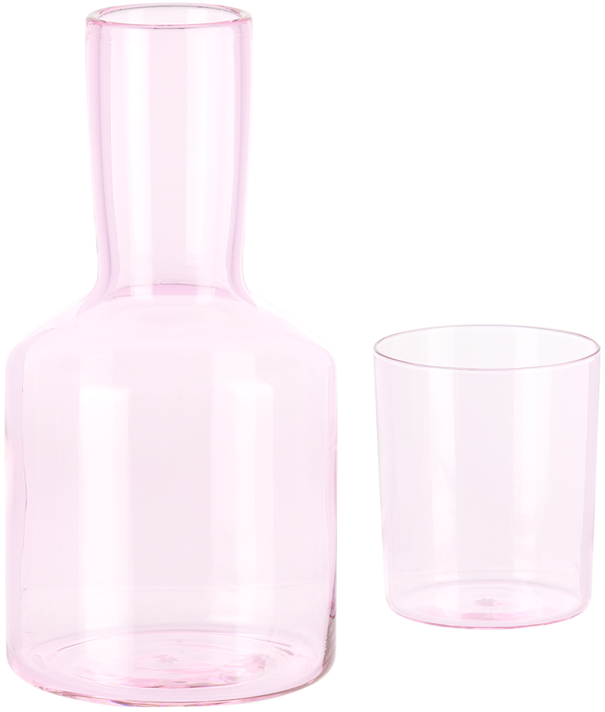 Maison Balzac Pink 'j'ai Soif' Carafe & Tumbler Set In Pink