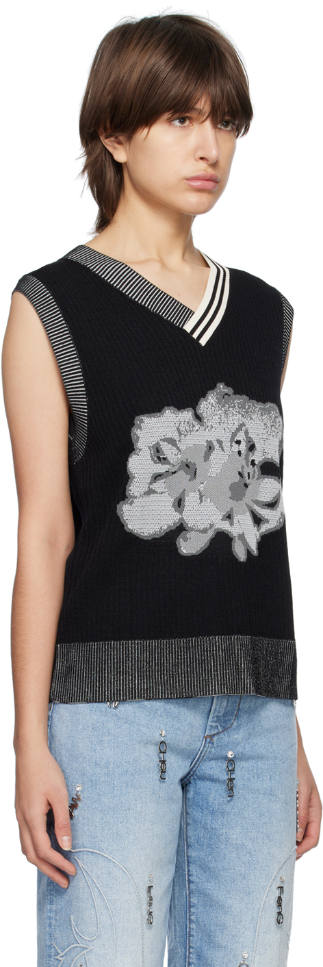 Feng Chen Wang Black Floral Vest | Smart Closet