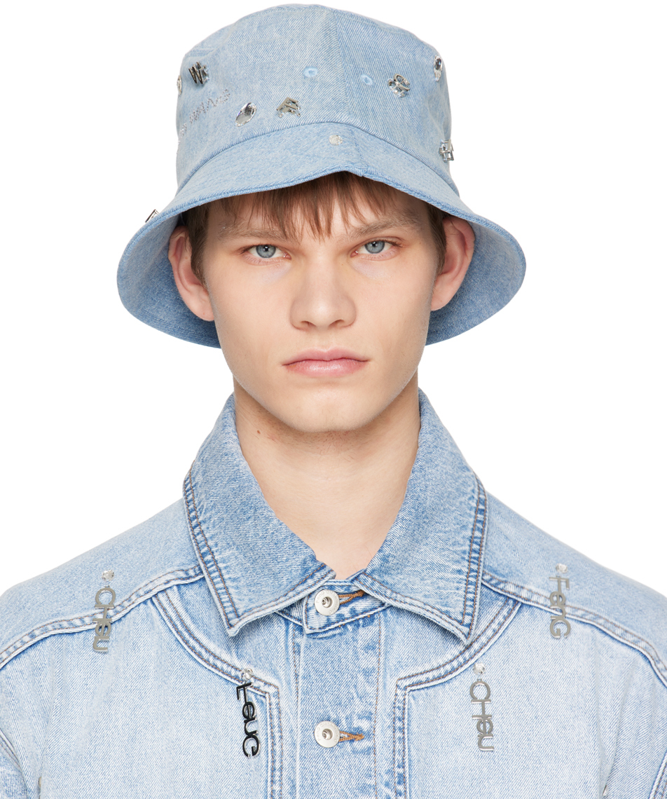 Feng Chen Wang: Blue Decorated Bucket Hat | SSENSE