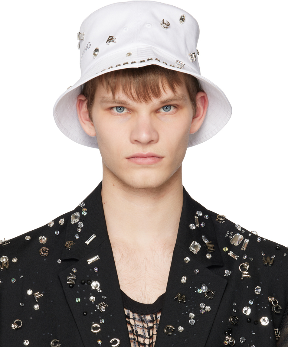 Feng Chen Wang: White Decorated Bucket Hat | SSENSE Canada