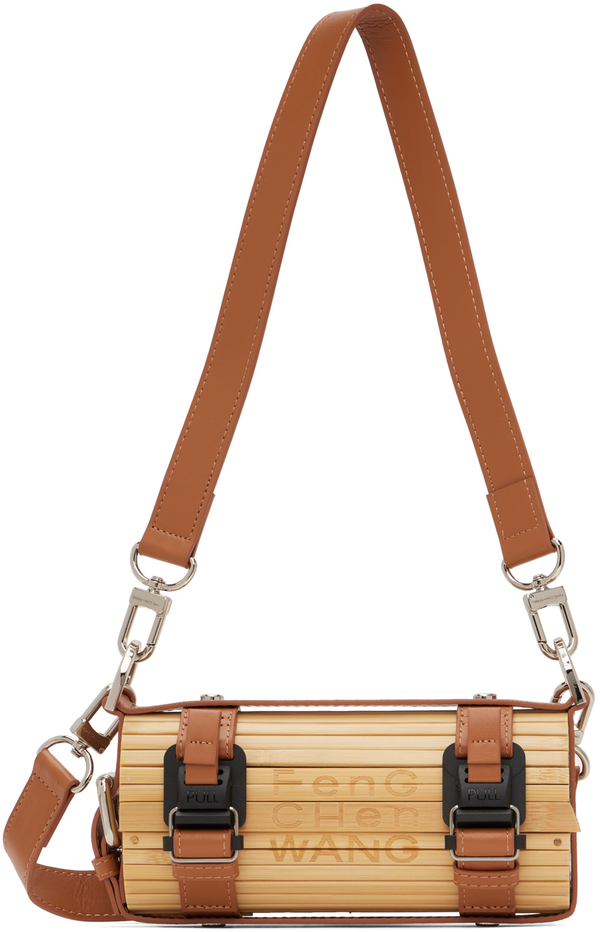 Beige & Brown Small Bamboo Bag