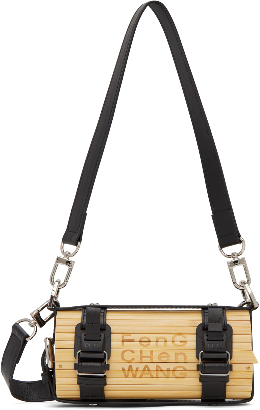 Feng Chen Wang Large Black Strap Bamboo Bag