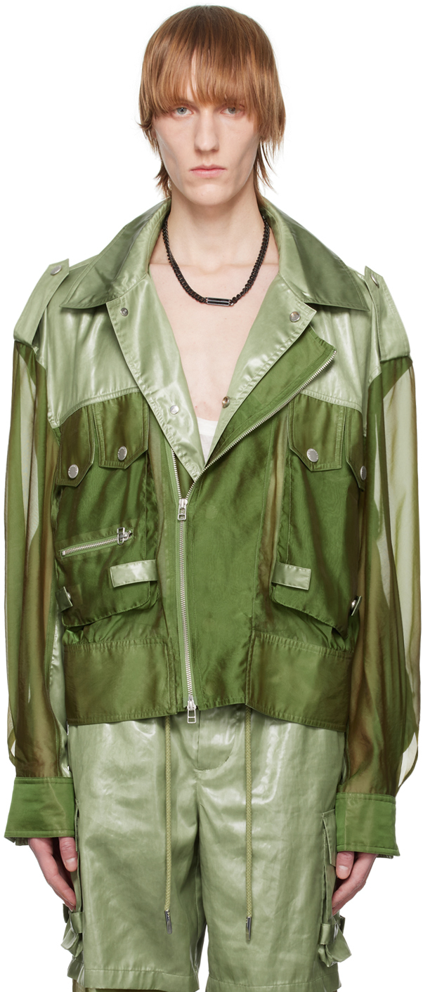 Green Paneled Jacket