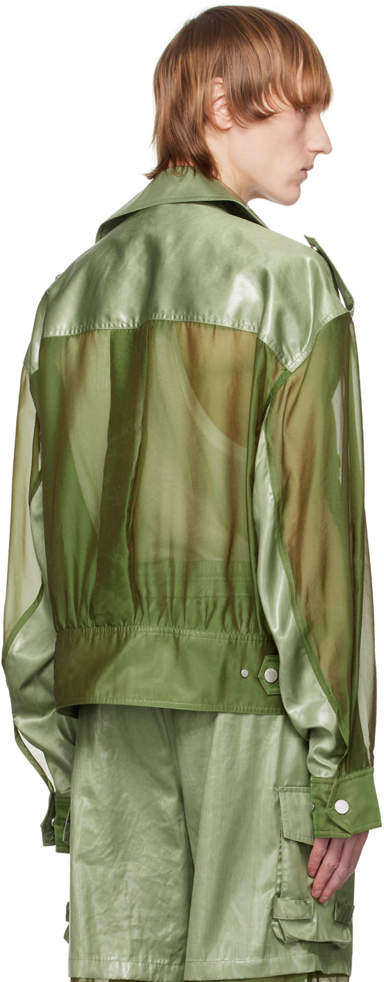 FENG CHEN WANG GREEN PANELED JACKET 