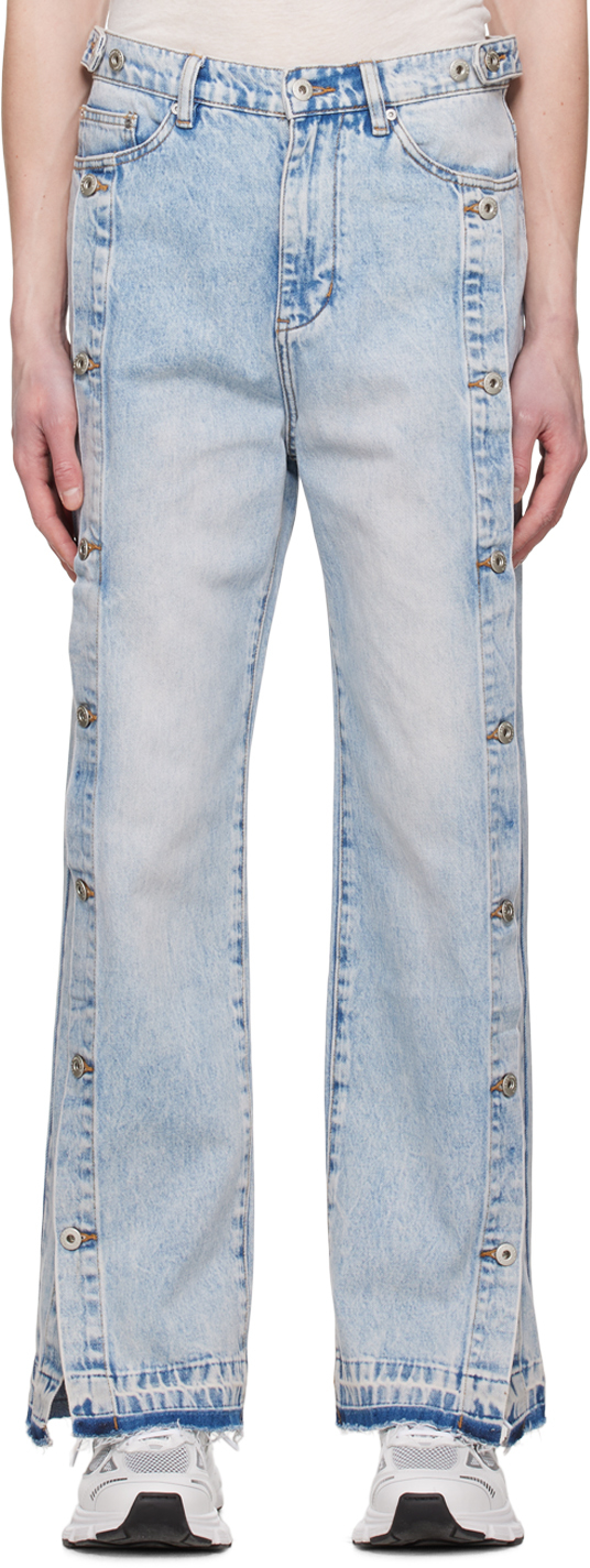 Feng Chen Wang: Blue Side Release Jeans | SSENSE