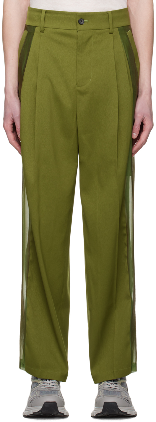 Green Paneled trousers