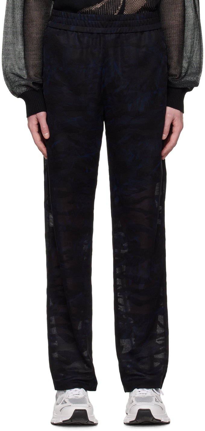 Feng Chen Wang: Black Camouflage Trousers | SSENSE