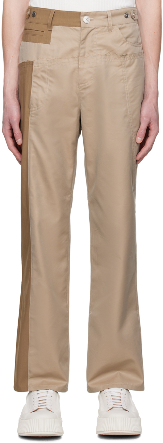 Khaki Paneled Trousers