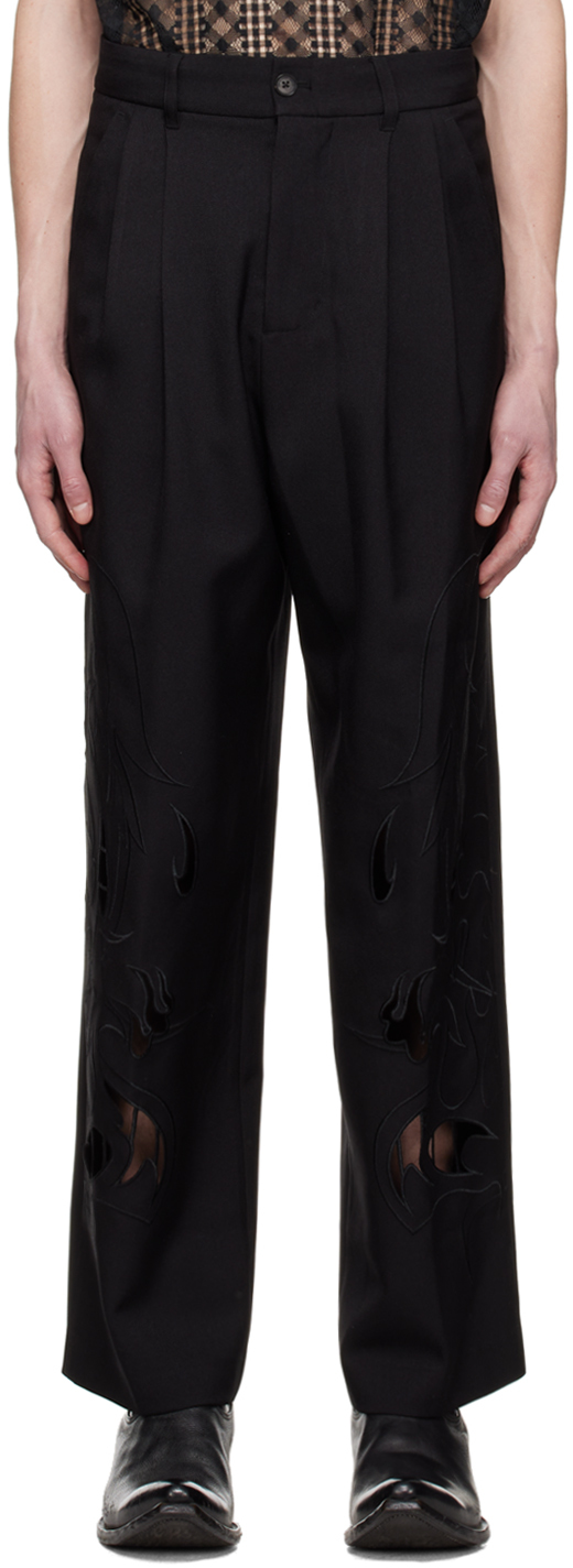 Feng Chen Wang Black Embroidered Trousers