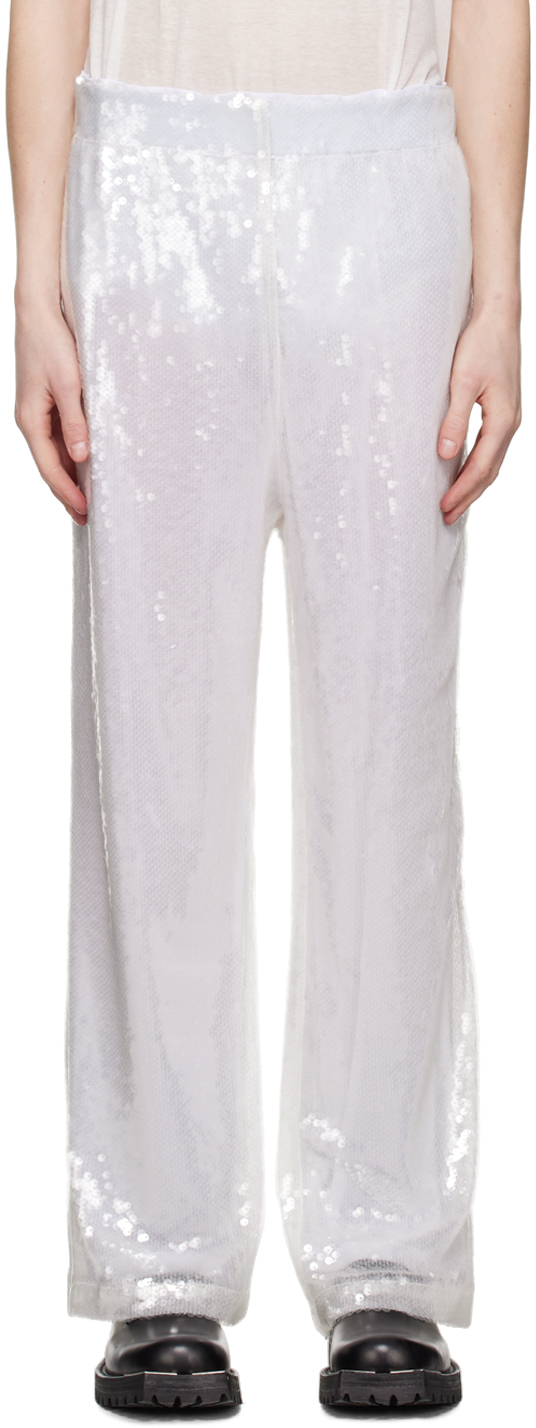 White Sequin Trousers