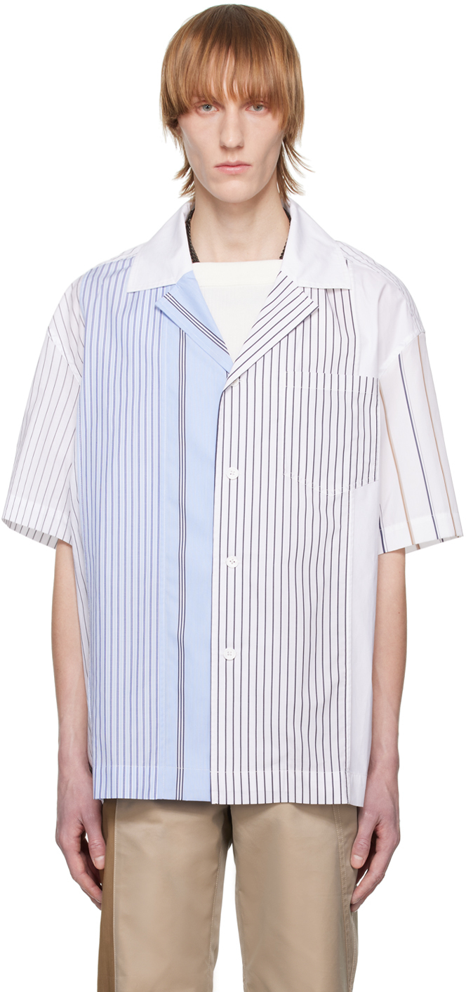 Feng Chen Wang Blue Striped Shirt