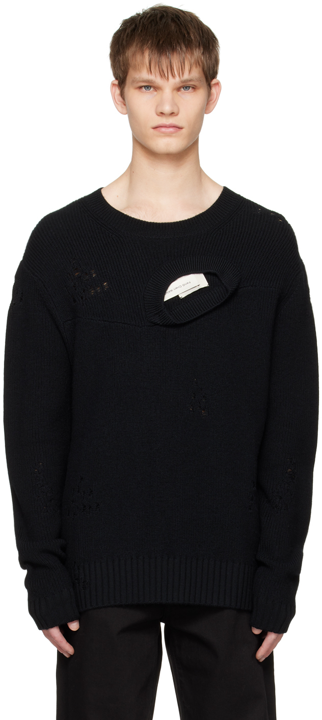 Black Distressed Sweater