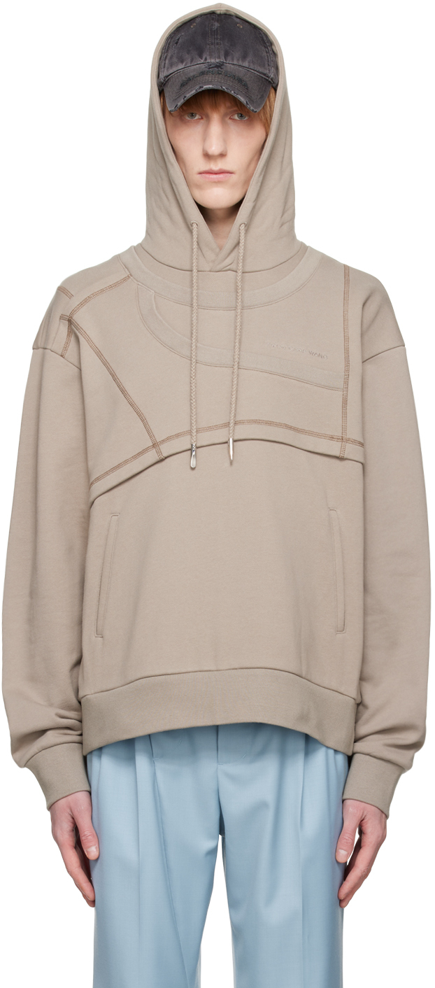 Feng Chen Wang Layered embroidered-logo Hoodie - Farfetch