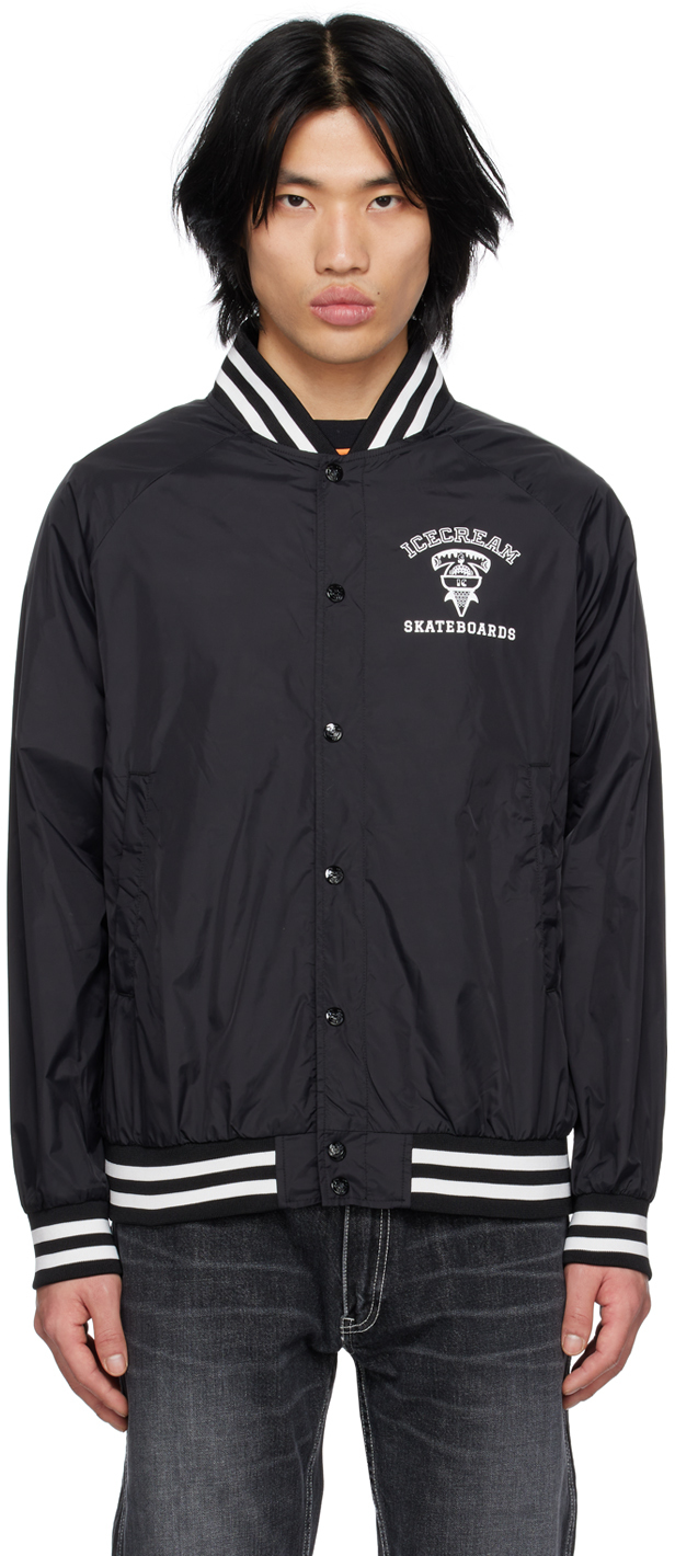 Shop Icecream Black Printed Bomber Jacket