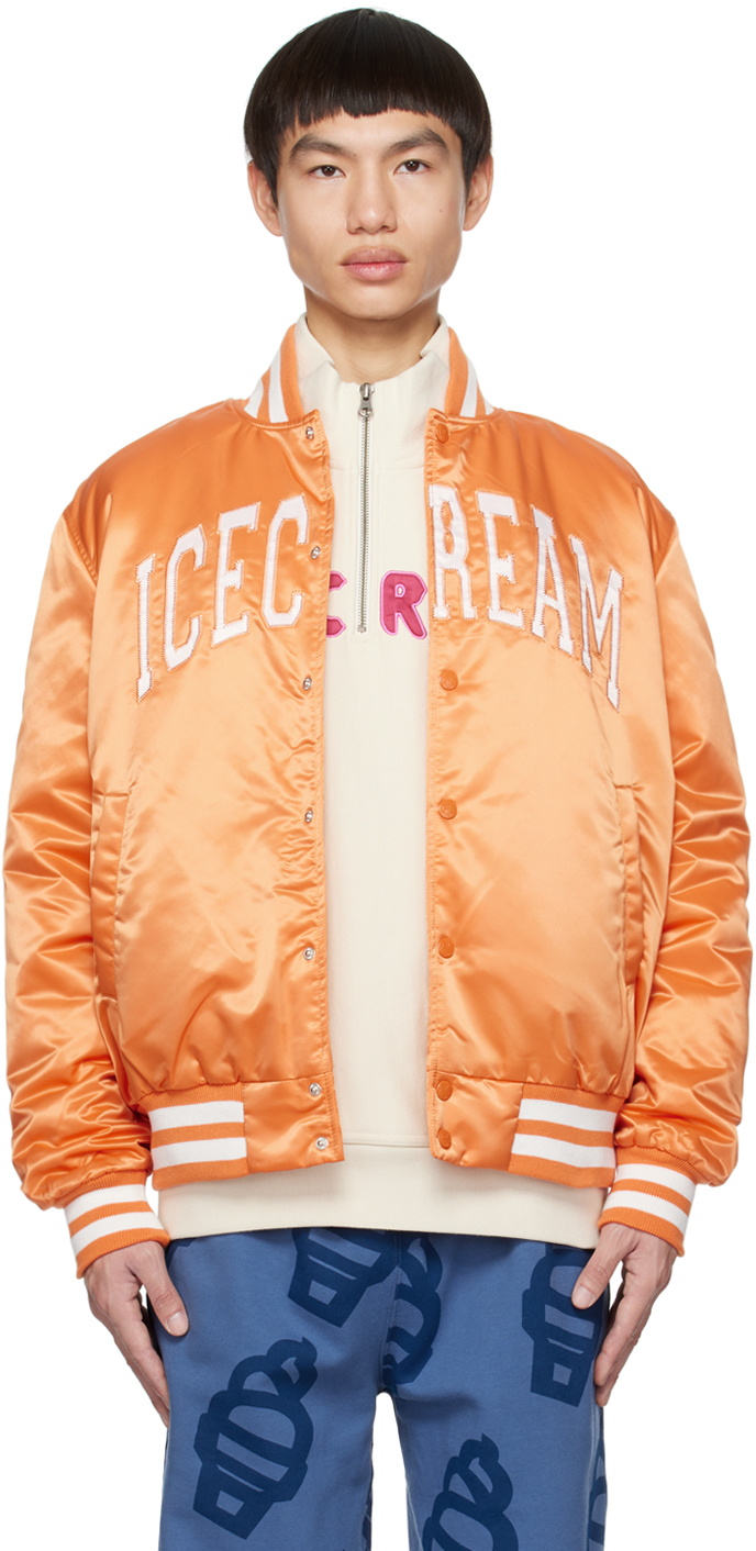 Shop Icecream Orange College Bomber Jacket
