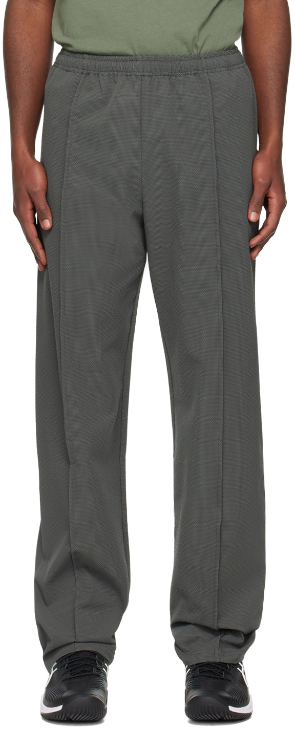 Affxwrks Gray Balance Trousers In Grey Seersucker