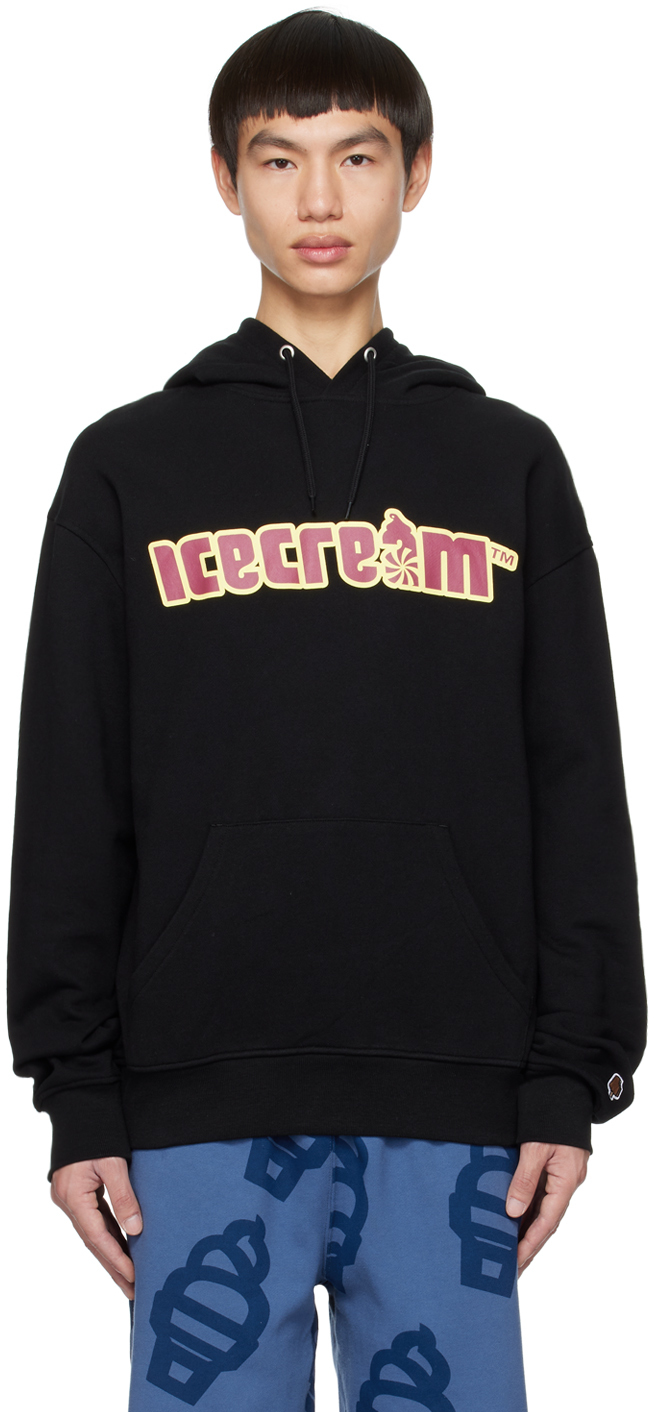 Icecream Mens Black Soft Serve Logo-print Cotton-jersey Hoody