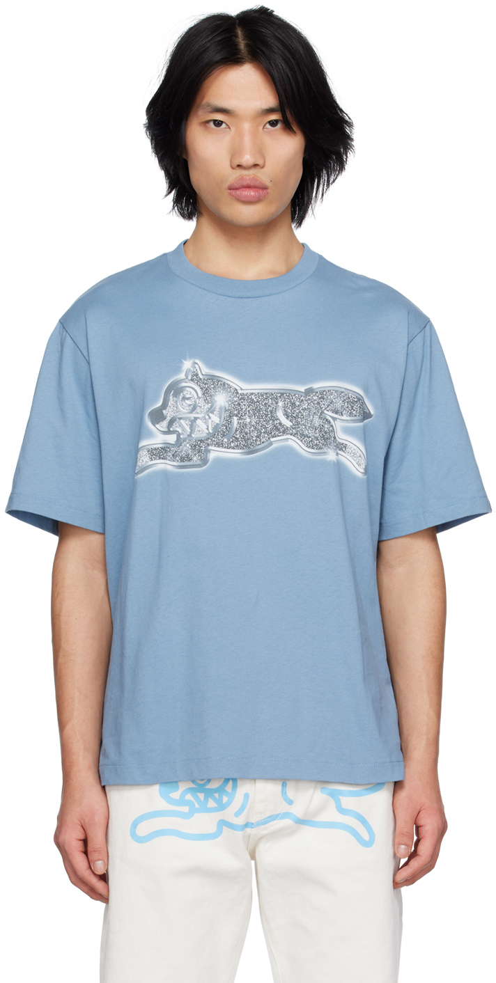 Icecream Mens Blue Running Dog Brand-print Cotton-jersey T-shirt