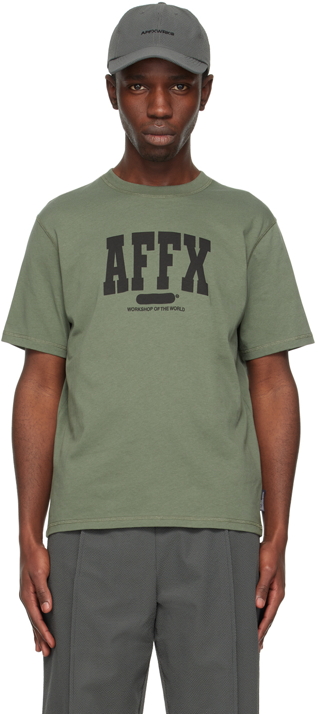 Affxwrks Green Varsity T-shirt In Soft Green
