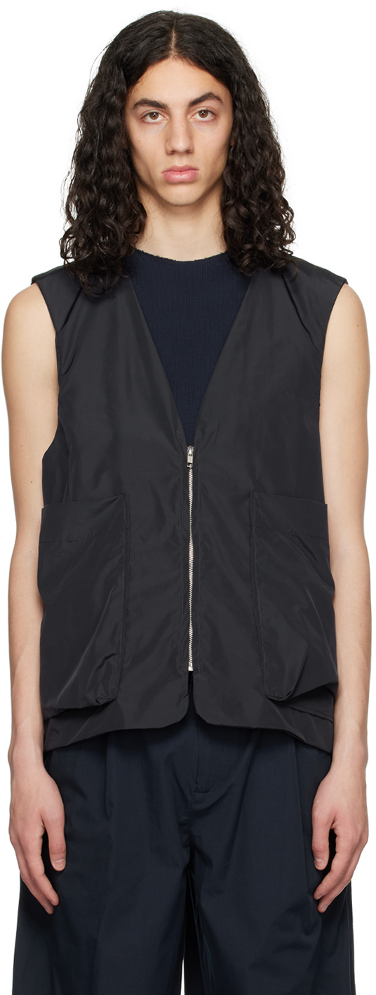 Camiel Fortgens Navy Zip Vest | ModeSens