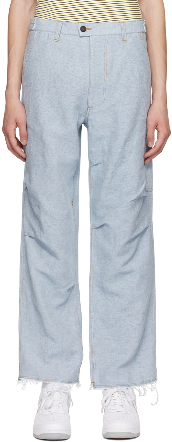 Camiel Fortgens: Blue Worker Trousers | SSENSE Canada