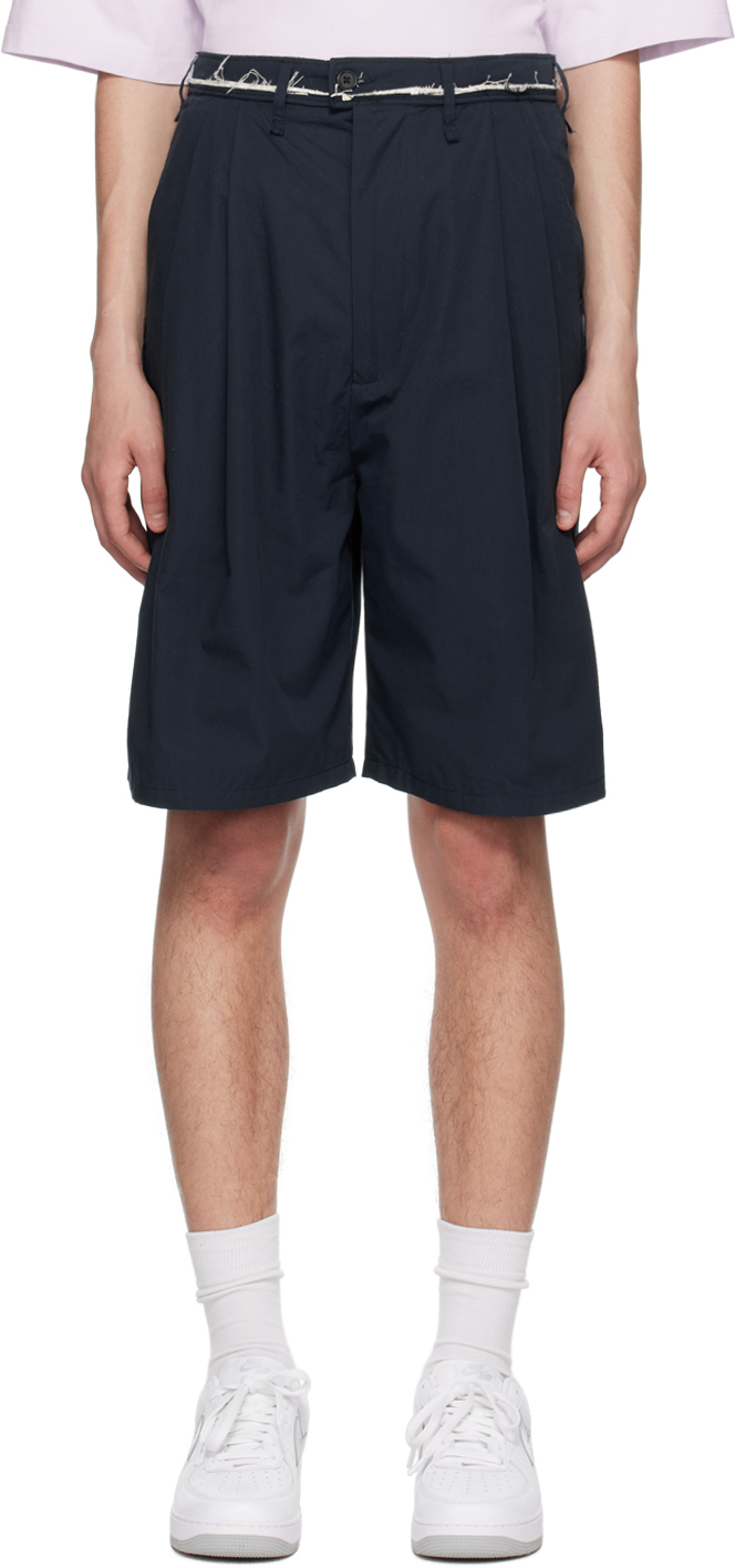 Navy Suit Shorts