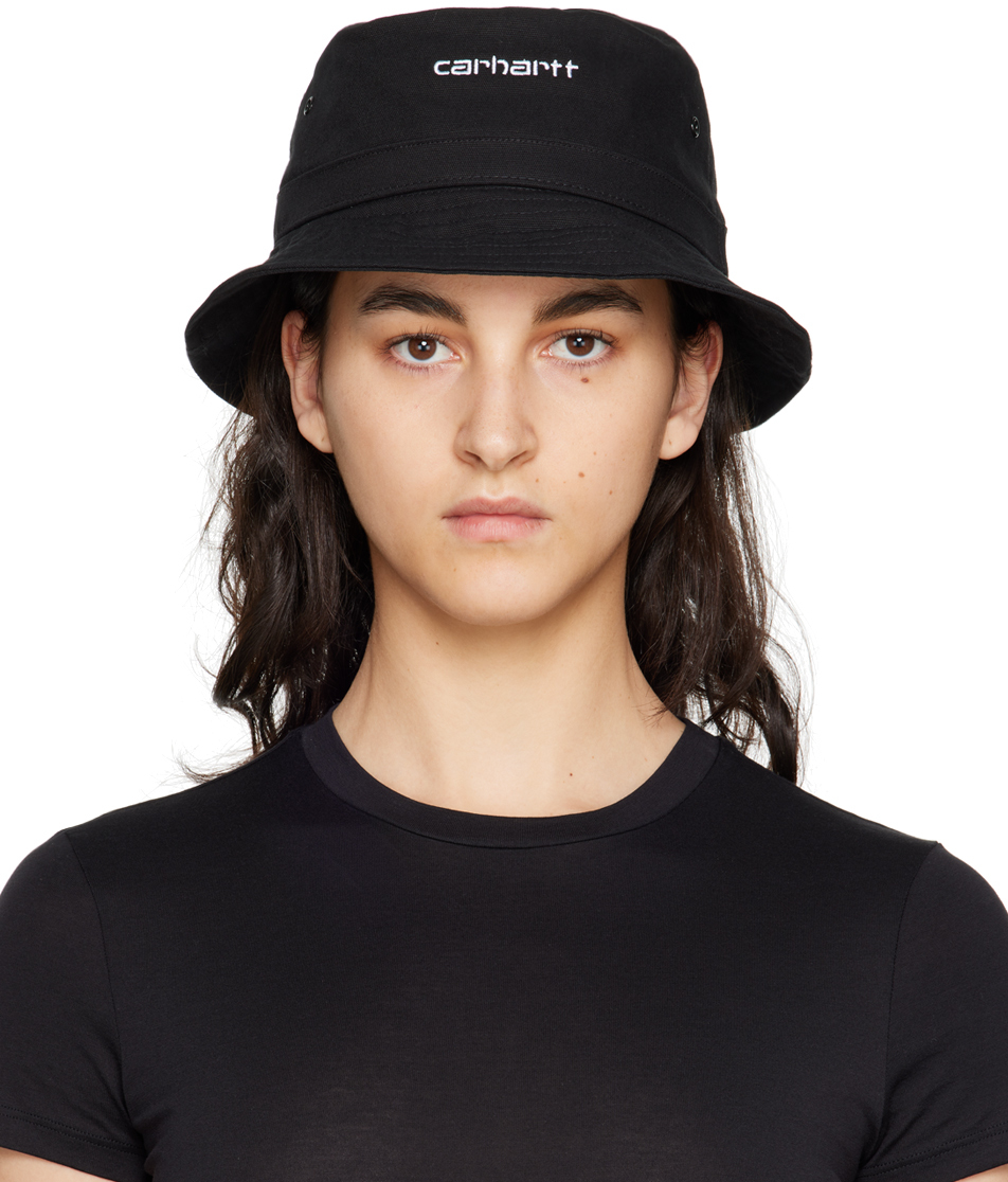 Black Script Bucket Hat