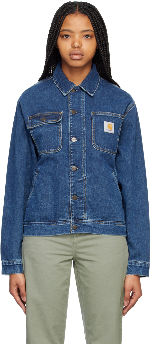 Carhartt Blue Saledo Denim Jacket In 0106 Blue Stone Wash