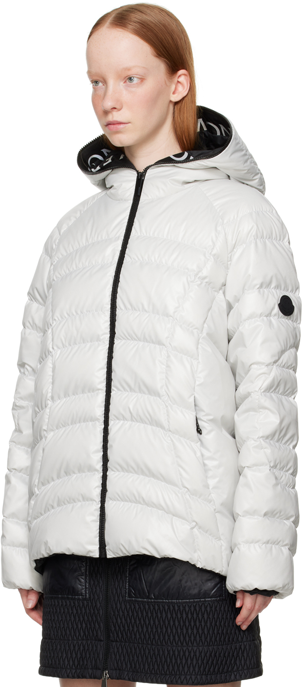 Moncler Narlay Puffer Jacket W/ Logo Detail In 91r Grey