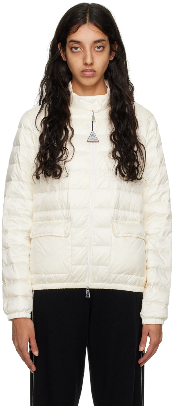 ジャケット MONCLER Woman Jacket White 2F00001539ZD 04A Moncler Women's Maire Short Down Jacket Glossy Off White