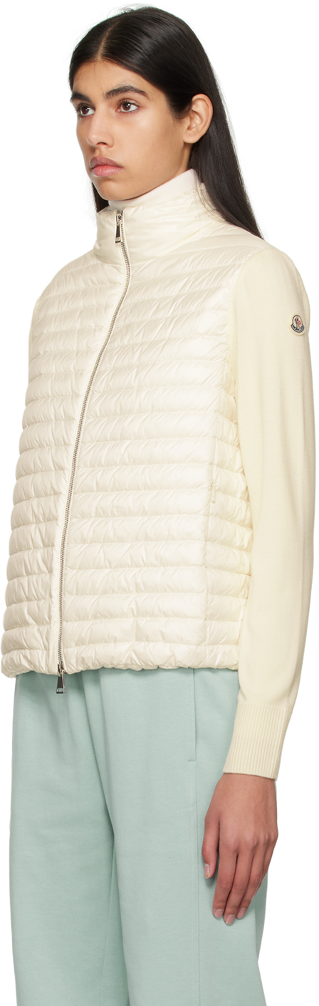Moncler White Padded Down Jacket In 030 White