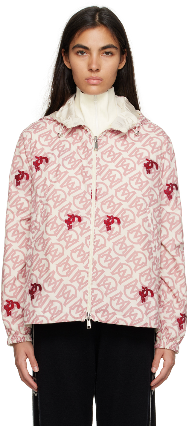 Shop Moncler White & Pink Deisse Reversible Jacket In F05 White/pink