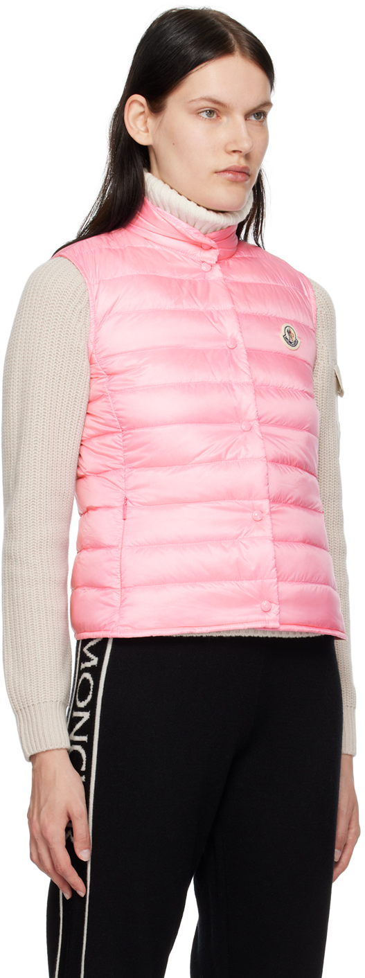 Moncler Logo-patch Quilted Gilet In 538 Pink