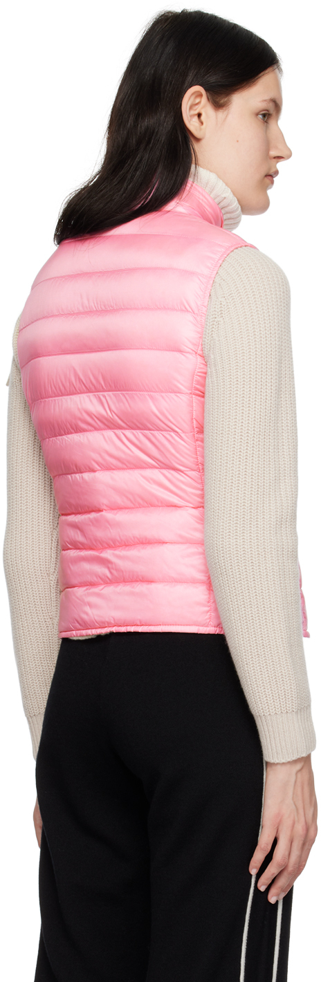 Moncler Logo-patch Quilted Gilet In 538 Pink