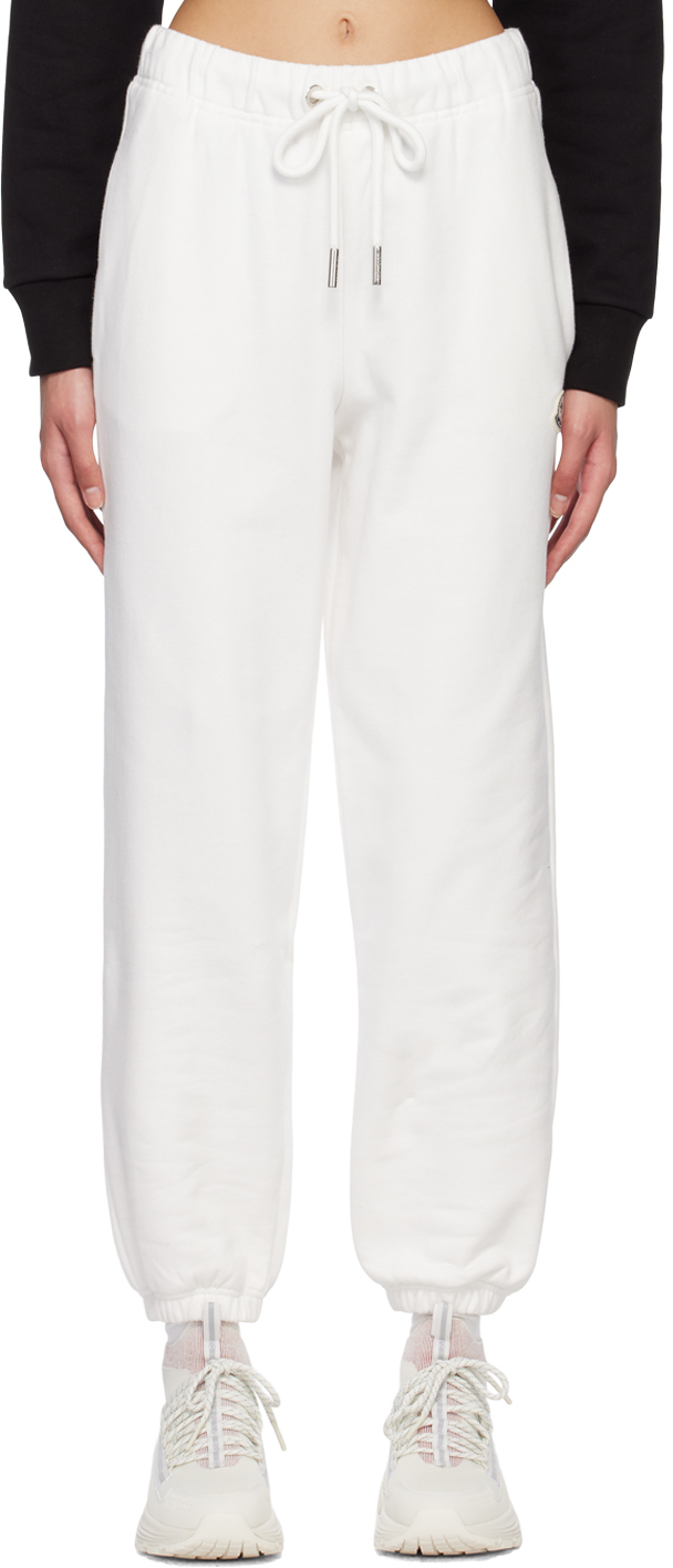 Moncler White Drawstring Lounge Trousers In 033 White